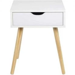 EUGAD Nachttisch, 2er-Set Beistelltisch mit Schublade Nachtkommode, Holzbeine MDF, Weiß -TischStuhl Verkäufe 8070329e f741 5a63 956a 16c32104ba16