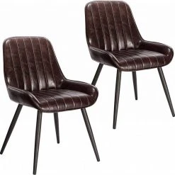 EUGAD Esszimmerstuhl, 2 Stücke Esszimmerstuhl Küchenstuhl Kunstleder Braun, Dunkelbraun, Dunkelgrün, Grau, Schwarz -TischStuhl Verkäufe 807fbc9c a60e 5bd8 bc44 b4f428680112