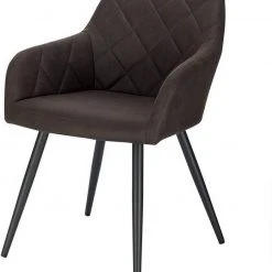 EUGAD Esszimmerstuhl (1 Stück), Wohnzimmerstuhl aus Stoff, Polsterstuhl mit Armlehnen und Rückenlehne, Gestell aus Metall Anthrazit, Braun, Grau -TischStuhl Verkäufe 80ba7cd9 6092 5cdb b172 50153c1eb7b4