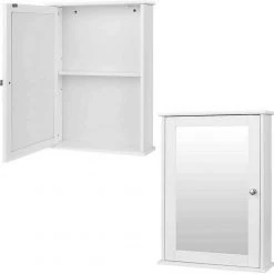 EUGAD Spiegelschrank Hängeschrank Badschrank aus Holz 42 x 58,5 x 12 cm weiß -TischStuhl Verkäufe 810e531c 26e4 589e a2b6 af43d7e6ae1c