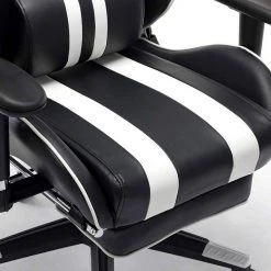 EUGAD Gaming-Stuhl (1 Stück), mit Fußstütze Racing Stuhl Drehstuhl Bürostuhl Schreibtischstuhl PC Stuhl mit Wippfunktion Höhenverstellbar Kunstleder Weiß Grau, Rot, Wei&szlig; -TischStuhl Verkäufe 81673c23 d34b 47cd a0e8 9c36e51d928d