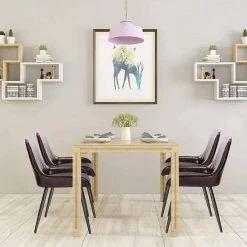 EUGAD Esszimmerstuhl, 4 Stücke Retro Küchenstuhl Sitzfläche aus PU mit Metallbeine Schwarz Braun, Dunkelbraun, Dunkelgrün, Grau -TischStuhl Verkäufe 81d34ec5 06b2 5bca 96ee 723697bad508