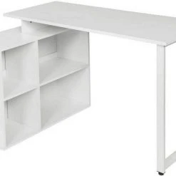 EUGAD Schreibtisch, mit Ablagen Holz 116x75x80cm Dunkelbuche Helleiche, Wei&szlig; -TischStuhl Verkäufe 81fba021 a08f 5ad9 8db8 e44ea486bef0