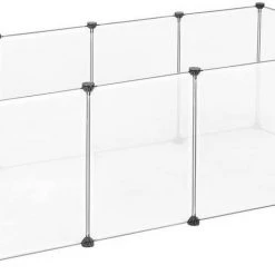 EUGAD Freigehege, Freigehege für Kaninchen Hasen Meerschweinchen Welpenauslauf DIY, 12 Platten 145 x 75 x 46 cm Grau, Schwarz, Transparent, Weiß -TischStuhl Verkäufe 833d556f b03f 4ea0 82f5 5b1540efbda9