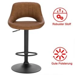EUGAD Barhocker (2 St), 2er-Set 360° drehbar stufenlos höhenverstellbar mit Rückenlehne aus Kunstleder und Stahl Dunkelbraun Anthrazit, Grau -TischStuhl Verkäufe 834eb072 5462 5340 bc6b 0832f691b994