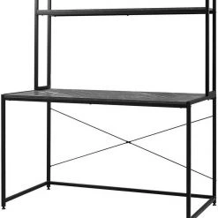 EUGAD Schreibtisch, PC-Tisch Bürotisch Arbeitstisch mit Bücherregal Holz 120x60x140 cm Schwarz-Marmor Schwarz-Vintage -TischStuhl Verkäufe 8368e0cd 1350 5f89 b8b1 8378dc9c449a