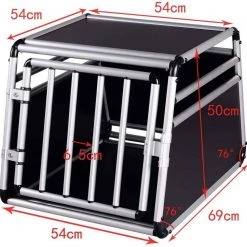 EUGAD Tierreisebox, Hundetransportbox Alu Hundebox Reisebox Autobox für kleine/mittlere Hunde Französische Bulldogge Beagle Terriers Dackel Shiba Inu 69 x 54 x 50 cm L Schwarz -TischStuhl Verkäufe 83ca68e4 0191 5690 9b13 f30e76373f04