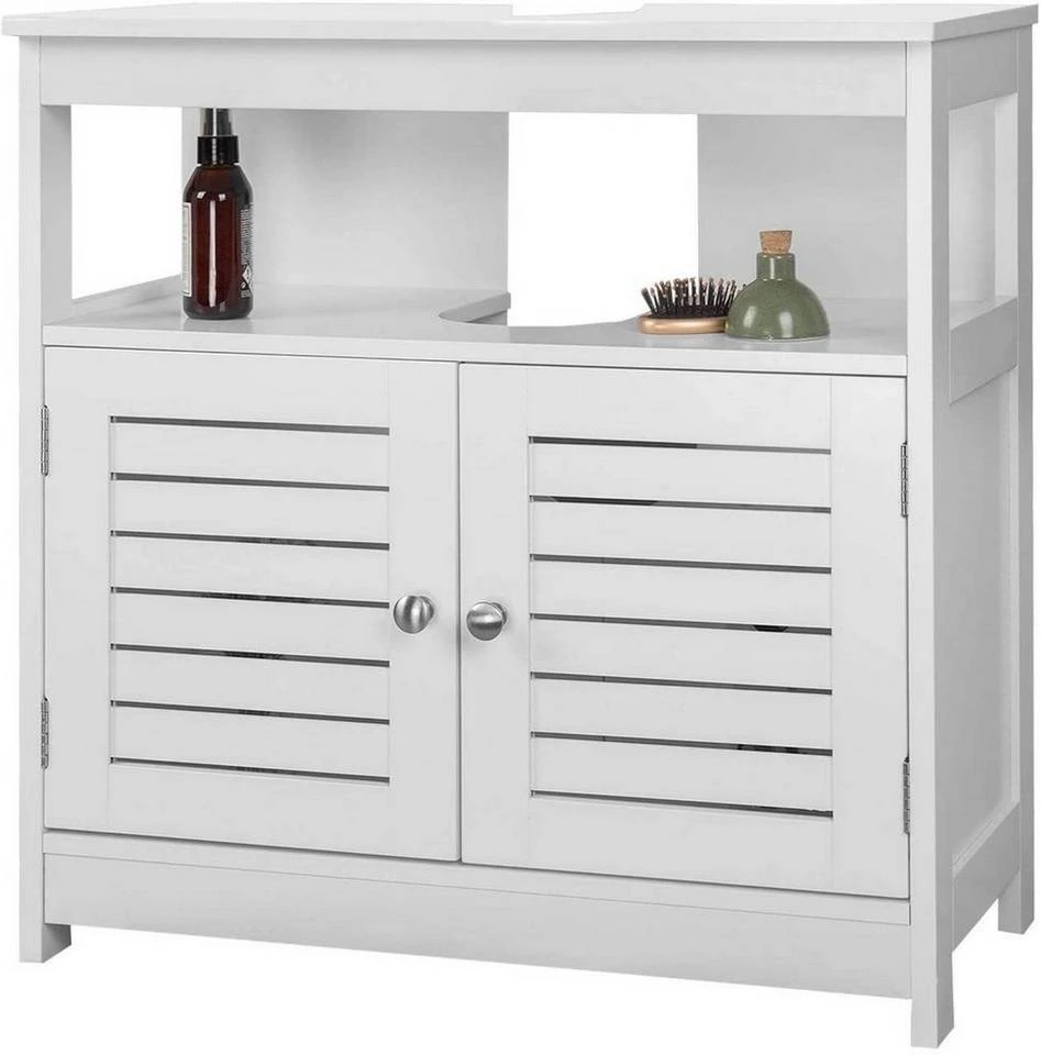 EUGAD Waschbeckenunterschrank Badezimmerschrank Unterschrank Waschtisch Badschrank mit 2 Türen mit Ablage 60x30x60 cm Weiß 4 EUGAD Waschbeckenunterschrank Badezimmerschrank Unterschrank Waschtisch Badschrank mit 2 Türen mit Ablage 60x30x60 cm Weiß – Bild 4