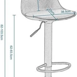 EUGAD Barhocker (Set, 2 St), 2er-Set mit Rückenlehne, Barstühle Höhenverstellbar und 360° Drehbar, Zeitgenössisch für Esszimmer, Bar Grau Schwarz -TischStuhl Verkäufe 842f7e10 02ee 5a48 b038 5f9dc7ab55fc