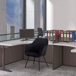 EUGAD Polsterstuhl (1 Stück), Küchenstuhl Samt Stuhl Sessel mit Armlehne, Metallbeine, für Esszimmer Wohnzimmer, Schwarz Dunkelgrau -TischStuhl Verkäufe 84a3e02d 5d40 5cfd b39c c83561ed361f