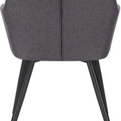 EUGAD Esszimmerstuhl (1 Stück), Wohnzimmerstuhl aus Leinen Polsterstuhl mit Armlehnen und Rückenlehne schwarze Gestell aus Metall Hellgrau Dunkelgrau -TischStuhl Verkäufe 84b0a66c bfd0 4397 ba86 d2289051015b