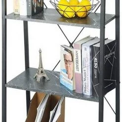 EUGAD Bücherregal, Standregal Bücherregal Metallregal Leiterregal Stufenregal Multifunktionale Regal Industrie Design MDF Metall Schwarz+schwarzer Marmor Golden+Weißer Marmor, Vintage -TischStuhl Verkäufe 85c29bb4 cb75 5564 98a7 97ce9b85ad60