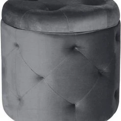 EUGAD Sitzhocker, Sitztruhe mit Stauraum, Sitz rund mit Deckel, Samt, ca.27L, Rosa Dunkelgrau, Hellgrau -TischStuhl Verkäufe 85db8469 747d 5c29 8e68 93ddee8a18d2