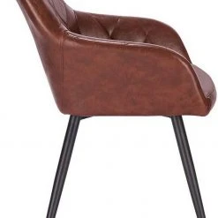 EUGAD Esszimmerstuhl, aus Kunstleder mit Armlehnen und Rückenlehne Gestell aus Metall Schwarz Braun, Dunkelbraun, Dunkelgrau -TischStuhl Verkäufe 860b1013 593e 5235 b4da 16fd20dd8396