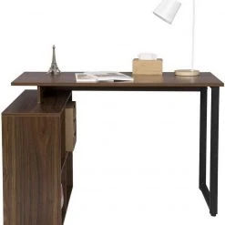 EUGAD Schreibtisch, mit Ablagen Holz 116x75x80cm Dunkelbuche Helleiche, Wei&szlig; -TischStuhl Verkäufe 869f8d43 32d4 559b b29b 4a8c30b6e2f4