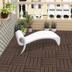 EUGAD WPC-Fliesen, 22 Stück WPC Terrassenfliesen in T-Form 30x30cm Dunkelgrau Anthrazit, Braun, Hellgrau -TischStuhl Verkäufe 87dc6962 6bcc 596c add9 29da60700b4b