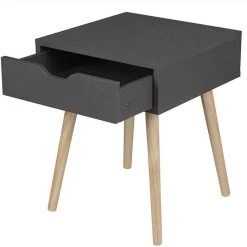 EUGAD Nachttisch, Beistelltisch mit Schublade Nachtkommode, Holzbeine MDF, Grau Wei&szlig; -TischStuhl Verkäufe 883f90f0 5fd9 5538 b625 e38d145c521c