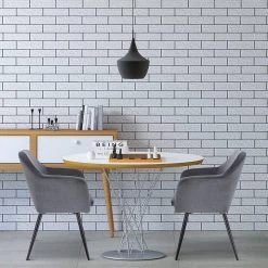 EUGAD Polsterstuhl (1 Stück), Küchenstuhl Samt Stuhl Sessel mit Armlehne, Metallbeine, für Esszimmer Wohnzimmer, Schwarz Dunkelgrau -TischStuhl Verkäufe 891b369d cce3 44b3 a95e b88c4f7b318b