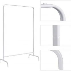 EUGAD Garderobenständer, (1 St), Kleiderständer, Kleiderstange, Metall, Weiß Schwarz, Wei&szlig; -TischStuhl Verkäufe 8978f988 ba30 5526 8ecb beaa0a873cf5