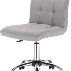 EUGAD Schreibtischstuhl, Bürohocker Schreibtischstuhl Rollhocker drehbar höhenverstellbar Stoffbezug Metall Dunkelgrau, Hellgrau