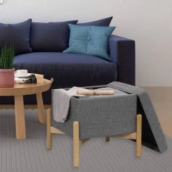 EUGAD Sitzhocker, Polsterhocker Sitztruhe bis 150kg belastbar, mit Stauraum, Deckel Abnehmbar Holzbeine Dunkelgrau Hellgrau -TischStuhl Verkäufe 89e03551 9949 586b 8a16 d8ad8ec27bd1