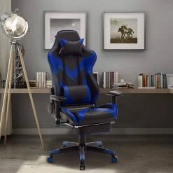 EUGAD Gaming Chair, Bürostuhl, Gaming Stuhl, Kunstleder, mit einstellbaren Armlehnen Rot Blau, Schwarz, Wei&szlig; -TischStuhl Verkäufe 89f653fe 42a3 54ce b5d1 56ce7c282515
