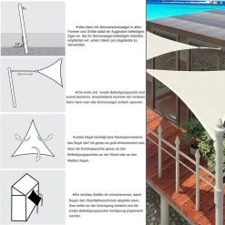 EUGAD Sonnensegel »0211ZYF«, Sonnenschutz Terrasse HDPE Dreieckig Creme -TischStuhl Verkäufe 8ae8cd78 c786 519f 80a7 741d1e0fe719