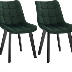 EUGAD Esszimmerstuhl (2 Stück), Wohnzimmerstuhl mit Rückenlehne, Polsterstuhl Küchenstuhl Weich Samt und Holz für ESS- und Wohnzimmer Schwarz Dunkelgrau, Dunkelgr&uuml;n, Rosa -TischStuhl Verkäufe 8b001ee4 c8df 4c57 80f7 042ff5882ade