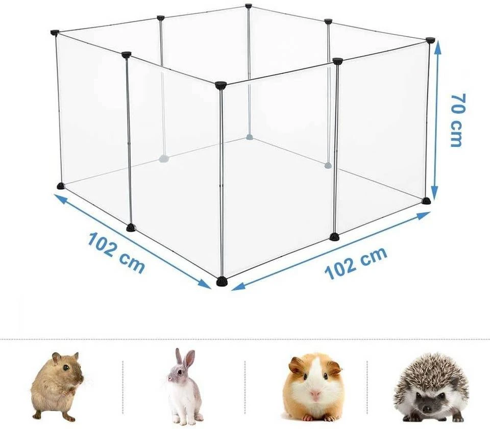 EUGAD Freigehege, Freigehege für Kaninchen Hasen Meerschweinchen Welpenauslauf DIY 8 Platten Transparent 102 x 102 x 70 cm 3 EUGAD Freigehege, Freigehege für Kaninchen Hasen Meerschweinchen Welpenauslauf DIY 8 Platten Transparent 102 x 102 x 70 cm – Bild 3