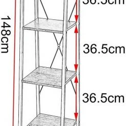 EUGAD Bücherregal, Standregal Badregal Bücherregal Küchenregal Schuhregal aus Holz und Stahl, mit 4 Ablagen, 34 x 35 x 148 cm Golden-Wei&szlig;er Marmor, Schwarz Marmor, Vintage -TischStuhl Verkäufe 8b408178 a185 5fb1 a035 d405842e21ba