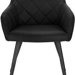 EUGAD Esszimmerstuhl (1 Stück), Wohnzimmerstuhl aus Stoff, Polsterstuhl mit Armlehnen und Rückenlehne, Gestell aus Metall Anthrazit, Braun, Grau -TischStuhl Verkäufe 8bc08c76 e0a7 5519 a447 74613c51e0b0