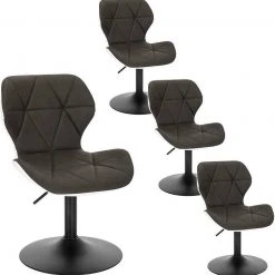 EUGAD Barhocker (4 St), niedriger Barhocker 360° Drehstuhl mit Rückenlehne 120kg belastbar Stuhl höhenverstellbar Kunstleder Sitzhöhe 40-54cm Dunkelbraun Weiß Anthrazit+Weiß, Dunkelbraun+Weiß -TischStuhl Verkäufe 8cb86c74 de24 49e8 b045 13016f8f9b55