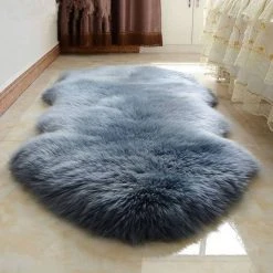 Teppich, EUGAD, 2er-Set Öko Lammfell echtes Longhair Fell XL (100-104)x65cm Grau -TischStuhl Verkäufe 904e7785 bf59 588b b503 1a48382e5b1e