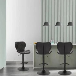 EUGAD Barhocker, 4er-Set mit Rückenlehne aus Kunstleder Metall Braun Anthrazit, Dunkelbraun, Grau -TischStuhl Verkäufe 90fd2027 2804 4a67 98ef cd75afefff62