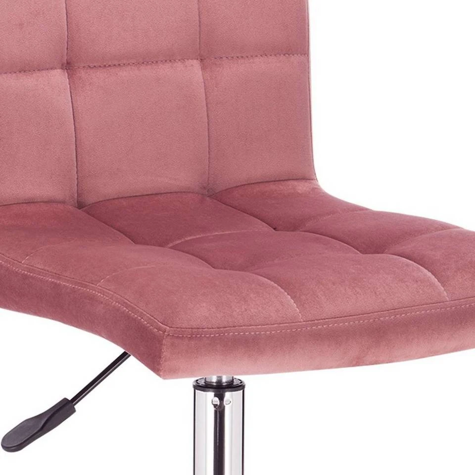 EUGAD Schreibtischstuhl, Arbeitshocker Bürohocker Samt Metall, 360° drehbar, Rosa Hellgrau 6 EUGAD Schreibtischstuhl, Arbeitshocker Bürohocker Samt Metall, 360° drehbar, Rosa Hellgrau – Bild 6