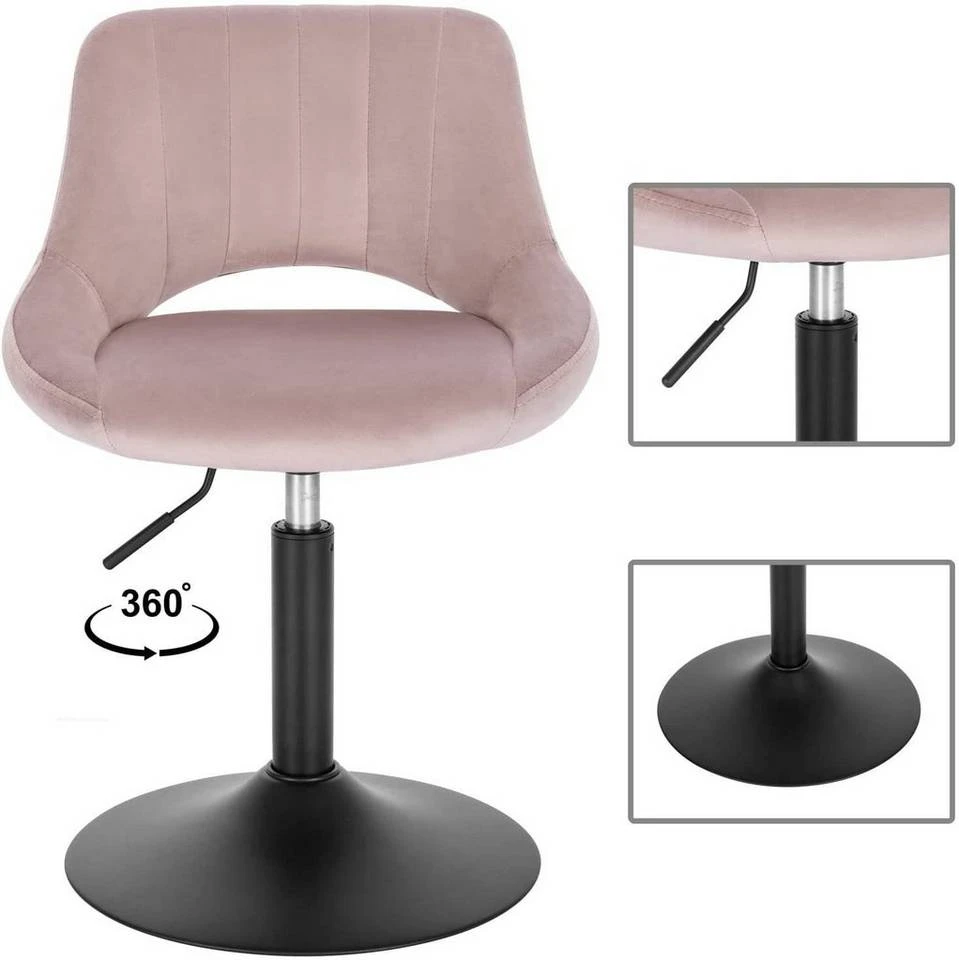 EUGAD Barhocker (2 St), Barstuhl Barsessel Sessel Loungesessel höhenverstellbar Clubsessel Cocktailsessel Drehsessel Samt Sitzhöhe 40–55 cm Rosa Dunkelgrau, Schwarz 5 EUGAD Barhocker (2 St), Barstuhl Barsessel Sessel Loungesessel höhenverstellbar Clubsessel Cocktailsessel Drehsessel Samt Sitzhöhe 40–55 cm Rosa Dunkelgrau, Schwarz – Bild 5