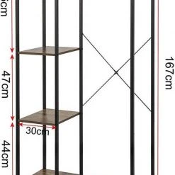EUGAD Kleiderständer, Garderobenständer Hängeregal mit Schuhregal Holz Metall Schwarz-Hell Eiche Schwarz-Vintage, Wei&szlig;-Eiche -TischStuhl Verkäufe 917544e4 c8a6 58a1 ace9 908d516435ff