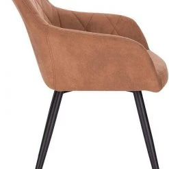 EUGAD Esszimmerstuhl (1 Stück), Wohnzimmerstuhl aus Stoff, Polsterstuhl mit Armlehnen und Rückenlehne, Gestell aus Metall Anthrazit, Braun, Grau -TischStuhl Verkäufe 91c7a96c 8d2a 5824 98bd 16703423e7a1