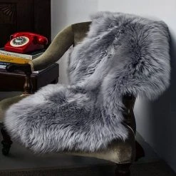 Teppich, EUGAD, 2er-Set Öko Lammfell echtes Longhair Fell XL (100-104)x65cm Grau -TischStuhl Verkäufe 9442e30a aaf6 5781 a751 70090ee3feff