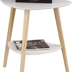 EUGAD Beistelltisch (1-St), Sofatisch Couchtisch Nachttisch Nachtkommode Nachtschrank Kaffeetisch mit 2 Ablagefäche Holzbeine MDF 50x40x55cm Weiß -TischStuhl Verkäufe 95501e83 46a9 5126 b259 ae3db1ca319f