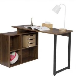 EUGAD Schreibtisch, mit Ablagen Holz 116x75x80cm Dunkelbuche Helleiche, Wei&szlig; -TischStuhl Verkäufe 95605dab 3445 5355 b227 63ac9cfe54ee