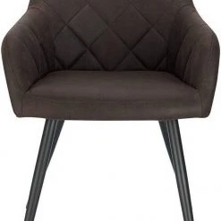 EUGAD Esszimmerstuhl (1 Stück), Wohnzimmerstuhl aus Stoff, Polsterstuhl mit Armlehnen und Rückenlehne, Gestell aus Metall Anthrazit, Braun, Grau -TischStuhl Verkäufe 95bf56b9 49b8 55ed 816d 8a0bfd74a893