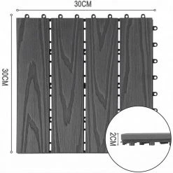 EUGAD WPC-Fliesen, 11 Stück WPC Terrassenfliesen 30x30cm Holzstruktur Anthrazit Coffee, Dunkelgrau, Hellgrau -TischStuhl Verkäufe 9684fb7b 24d7 527e 87a2 05a0ea78c305