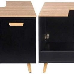 EUGAD Waschbeckenunterschrank Badschrank Unterschrank mit 2 Türe Weiß Grau, Schwarz, Wei&szlig; -TischStuhl Verkäufe 971759b4 778a 5424 9069 a04d6d4b5bd3