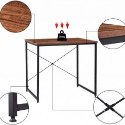 EUGAD Schreibtisch, Computertisch Esstisch Holz Stahl 80x60x70 cm Holz Vintage+schwarz Hell Eiche+schwarz, Hell Eiche+wei&szlig;, Marmor+schwarz -TischStuhl Verkäufe 97870242 f472 5296 ac92 cb4041f5e665