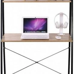 EUGAD Schreibtisch, Bürotisch Computertisch Arbeitstisch PC Tisch mit Ablage Holz Stal Holz Vintage+schwarz Hell Eiche+schwarz -TischStuhl Verkäufe 979b4efa b86a 5c01 9360 c9ea43f31774