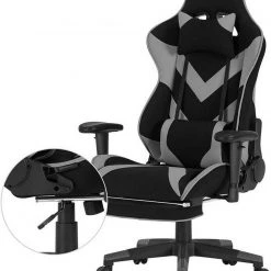 EUGAD Gaming Chair, Bürostuhl, Gaming Stuhl, Stoffbezug Rot Grau, Schwarz -TischStuhl Verkäufe 97ea16bd 3538 5f2b aed7 630e94471707