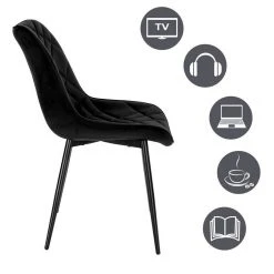 EUGAD Esszimmerstuhl (2 Stück), Küchenstuhl, Polsterstuhl Stuhl,Wohnzimmerstuhl ohne Armlehne, Metallbeine, Samt, Hellgrau Dunkelgrau, Schwarz -TischStuhl Verkäufe 994ecd64 dc37 4f24 a739 cccab423bdf9