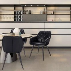 EUGAD Esszimmerstuhl, 4er-Set Esszimmerstuhl aus Kunstleder Metallbeine Dunkelbraun Schwarz -TischStuhl Verkäufe 99585238 a24b 56ae 9674 359ef600c00d