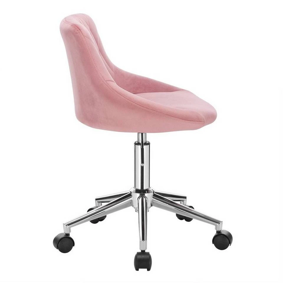 EUGAD Schreibtischstuhl (1 Stück), Bürohocker Rollhocker mit Rollen, Samt, höhenverstellbar, Rosa Dunkellgrau, Hellgrau 4 EUGAD Schreibtischstuhl (1 Stück), Bürohocker Rollhocker mit Rollen, Samt, höhenverstellbar, Rosa Dunkellgrau, Hellgrau – Bild 4